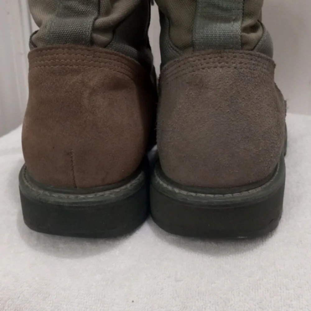 LAST CHANCE VIbram Work Steel Toe Military Leather Lace Up Boots Size 9W